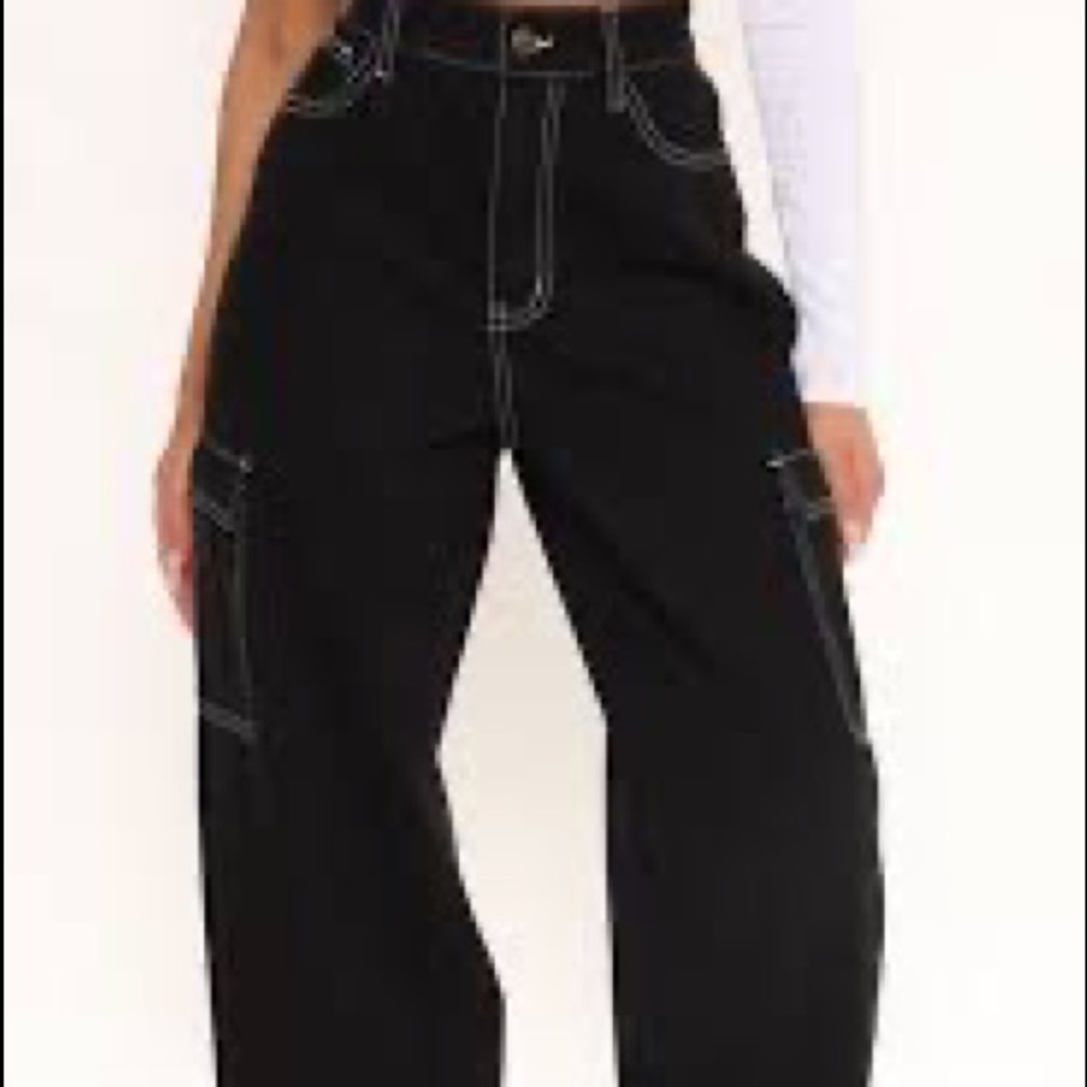 Wide Leg - Carpenter Jeans - Black - 7 - Fashion Nova